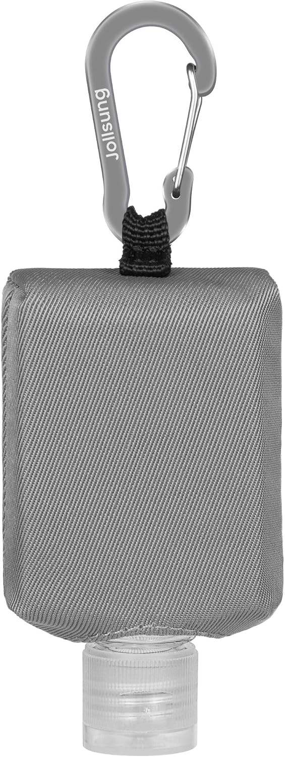 Hand Sanitizer Bottle Case Holder, Travel Size Empty Bottle Refillable Containers for Soap, Lotion, and Liquids - 60ML/2 oz Flip Cap Reusable Bottles with Carabiner Carriers