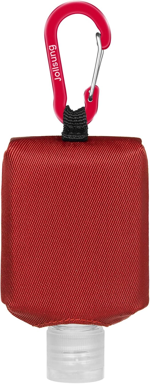 Hand Sanitizer Bottle Case Holder, Travel Size Empty Bottle Refillable Containers for Soap, Lotion, and Liquids - 60ML/2 oz Flip Cap Reusable Bottles with Carabiner Carriers