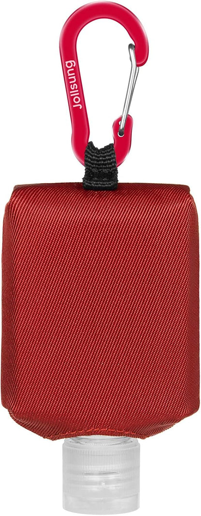 Hand Sanitizer Bottle Case Holder, Travel Size Empty Bottle Refillable Containers for Soap, Lotion, and Liquids - 60ML/2 oz Flip Cap Reusable Bottles with Carabiner Carriers