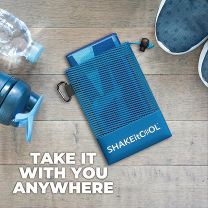 Original Cooling Towel – Be Cool in Style - Heat Relief, Soft, Lightweight, Sun Protection, Easy Clean - Perfect for Biking, Running, Yoga, Gym, Gardening - Blue Wave - Colors B