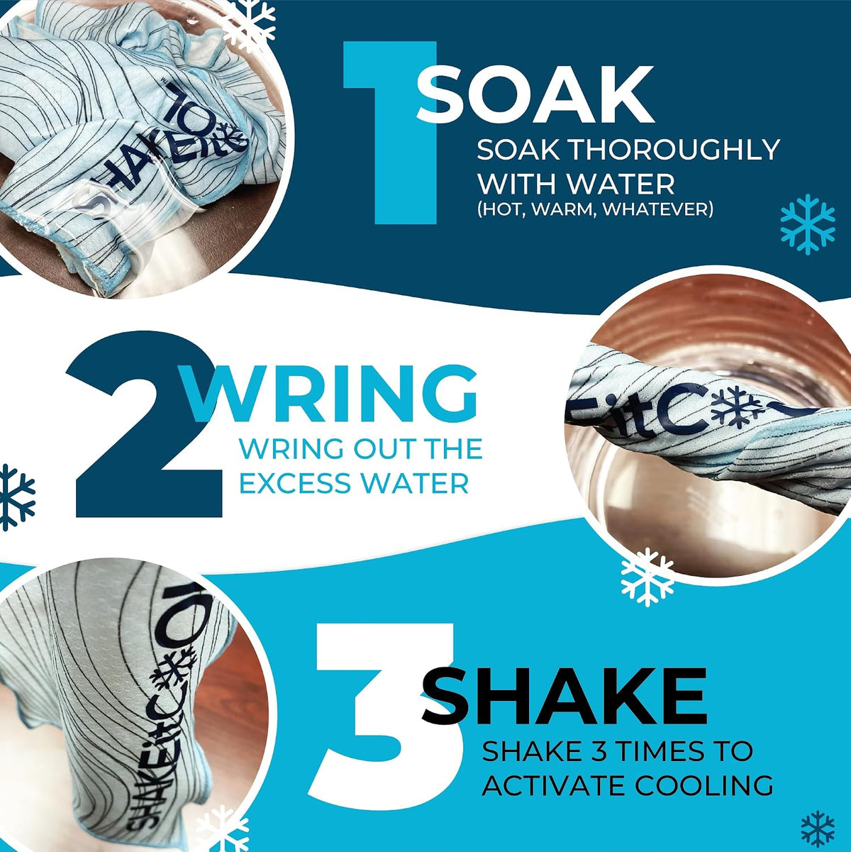 Original Cooling Towel – Be Cool in Style - Heat Relief, Soft, Lightweight, Sun Protection, Easy Clean - Perfect for Biking, Running, Yoga, Gym, Gardening - Blue Wave - Colors B