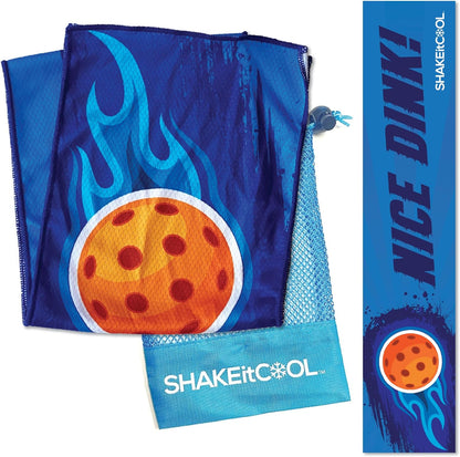 Original Cooling Towel – Be Cool in Style - Heat Relief, Soft, Lightweight, Sun Protection, Easy Clean - Perfect for Biking, Running, Yoga, Gym, Gardening - Blue Wave - Colors B