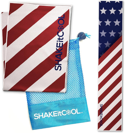 Original Cooling Towel – Be Cool in Style - Heat Relief, Soft, Lightweight, Sun Protection, Easy Clean - Perfect for Biking, Running, Yoga, Gym, Gardening - Blue Wave - Colors B