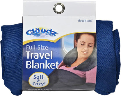 Cloudz Cozy Compact Airplane Travel Blanket for Your Flight, Car, Camping, Home or Comforting Warmth Anywhere! - Charcoal