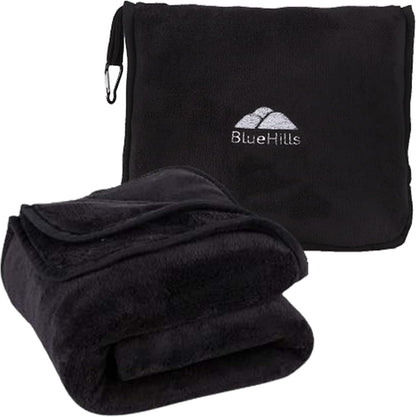 Premium Soft Travel Blanket Pillow 2-in-1 Airplane Warm - Gray