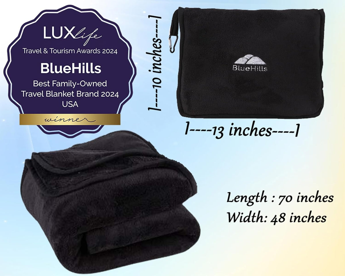 Premium Soft Travel Blanket Pillow 2-in-1 Airplane Warm - Gray