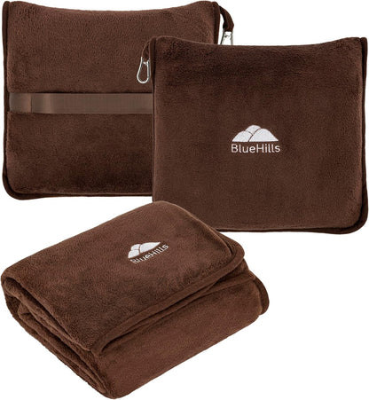 Premium Soft Travel Blanket Pillow 2-in-1 Airplane Warm - Gray