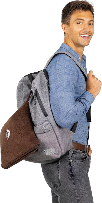 Premium Soft Travel Blanket Pillow 2-in-1 Airplane Warm - Gray