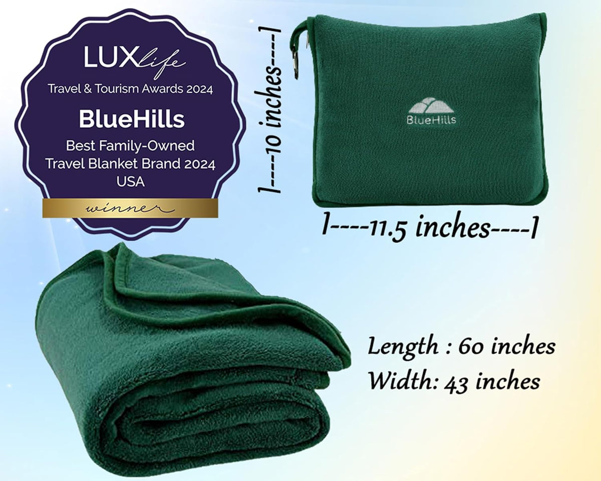 Premium Soft Travel Blanket Pillow 2-in-1 Airplane Warm - Gray