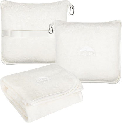 Premium Soft Travel Blanket Pillow 2-in-1 Airplane Warm - Gray