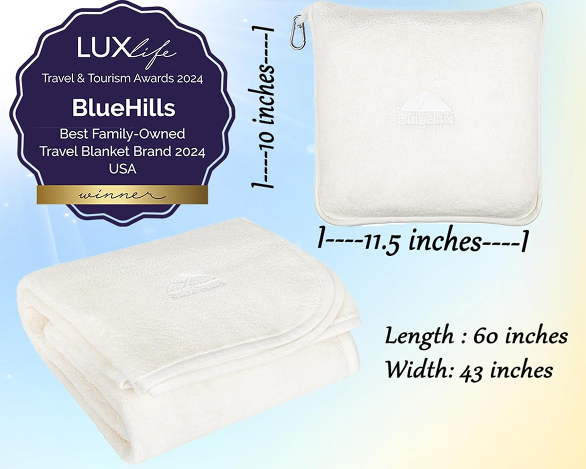 Premium Soft Travel Blanket Pillow 2-in-1 Airplane Warm - Gray