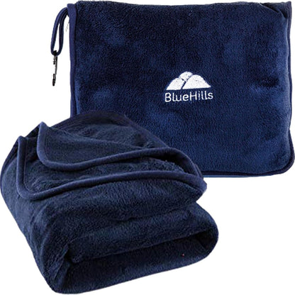 Premium Soft Travel Blanket Pillow 2-in-1 Airplane Warm - Gray