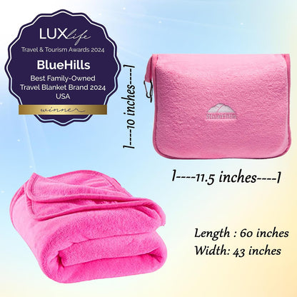 Premium Soft Travel Blanket Pillow 2-in-1 Airplane Warm - Gray