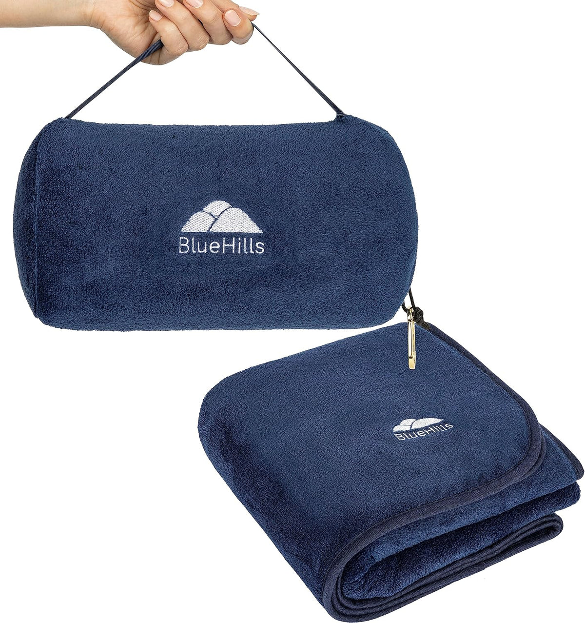 Premium Soft Travel Blanket Pillow 2-in-1 Airplane Warm - Gray
