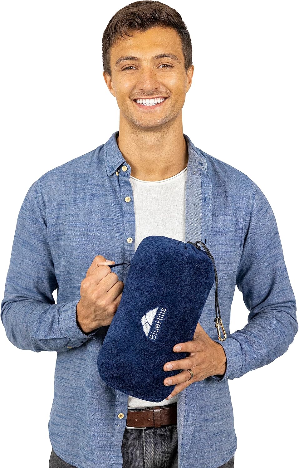 Premium Soft Travel Blanket Pillow 2-in-1 Airplane Warm - Gray