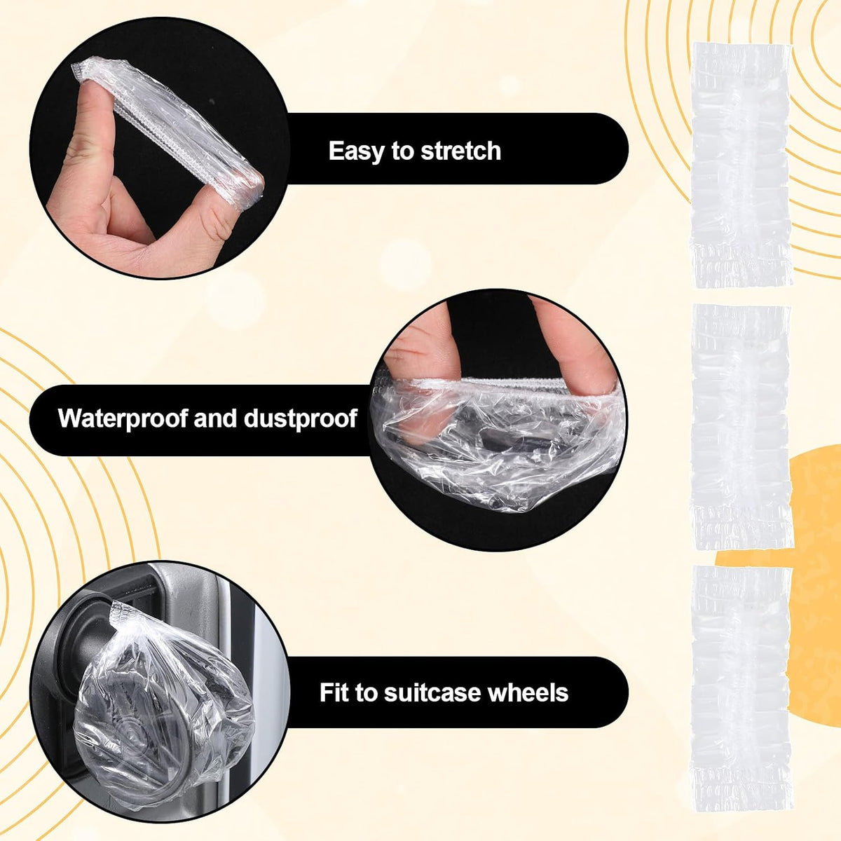 200 Pcs Suitcase Wheel Covers Disposable Luggage Wheel Covers PE Luggage Wheels Protector Cover Protect Your Home, Living Room, Office Floors, Carpets, and Car from Dirt