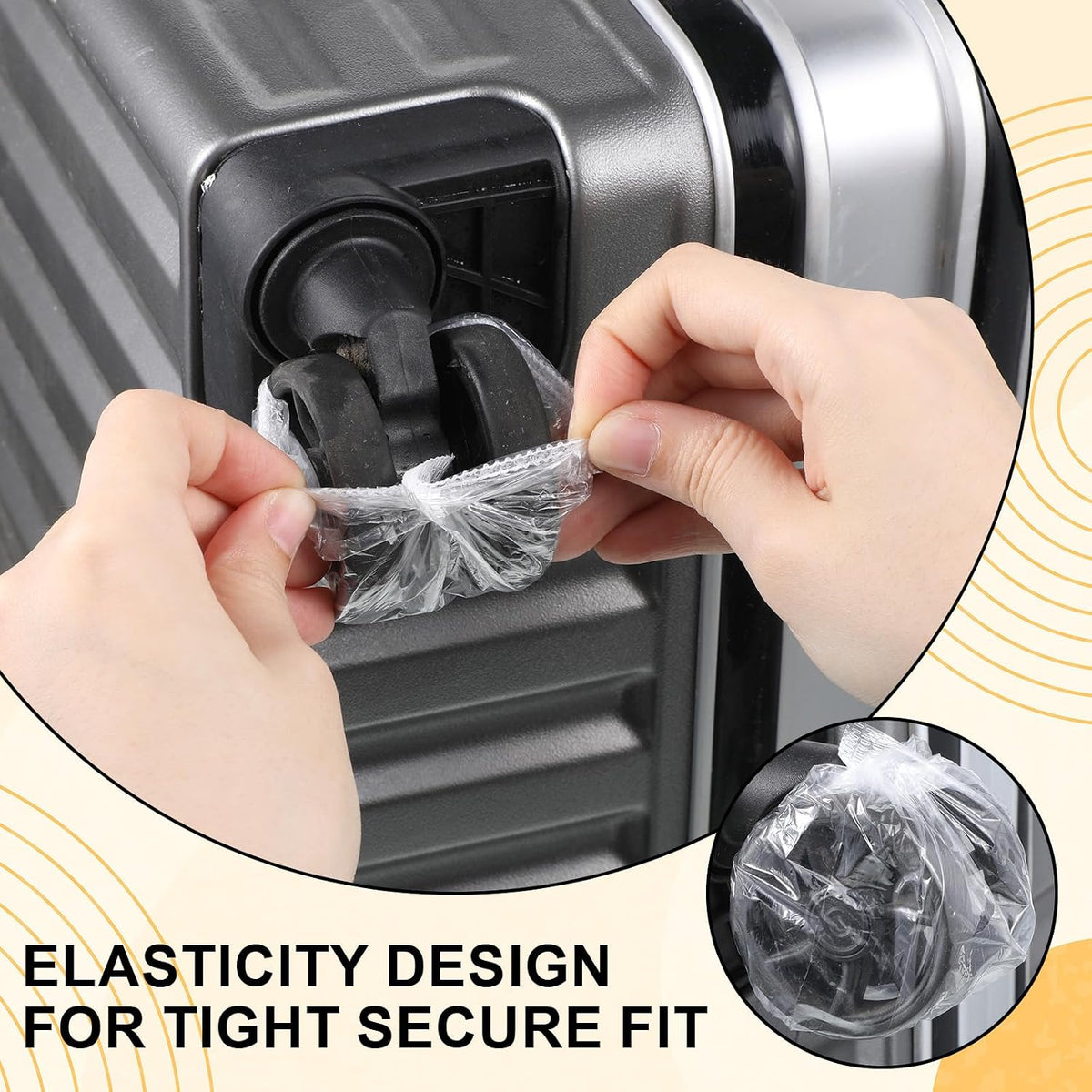 200 Pcs Suitcase Wheel Covers Disposable Luggage Wheel Covers PE Luggage Wheels Protector Cover Protect Your Home, Living Room, Office Floors, Carpets, and Car from Dirt