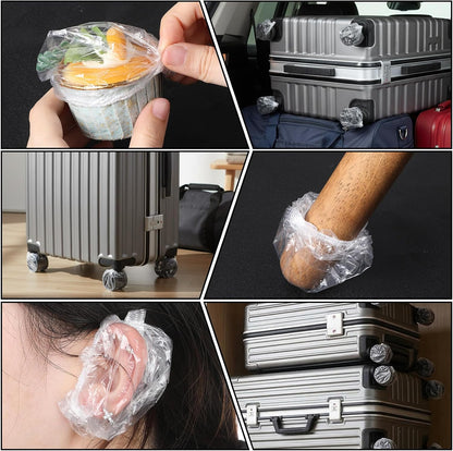 200 Pcs Suitcase Wheel Covers Disposable Luggage Wheel Covers PE Luggage Wheels Protector Cover Protect Your Home, Living Room, Office Floors, Carpets, and Car from Dirt