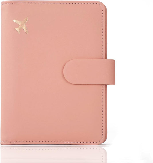 Premium Leather Passport Holder Covers Case, Waterproof Rfid Blocking Travel Wallet Passport Holder with Pen Holder, Cute Passport Book for Women/Men - Colors B