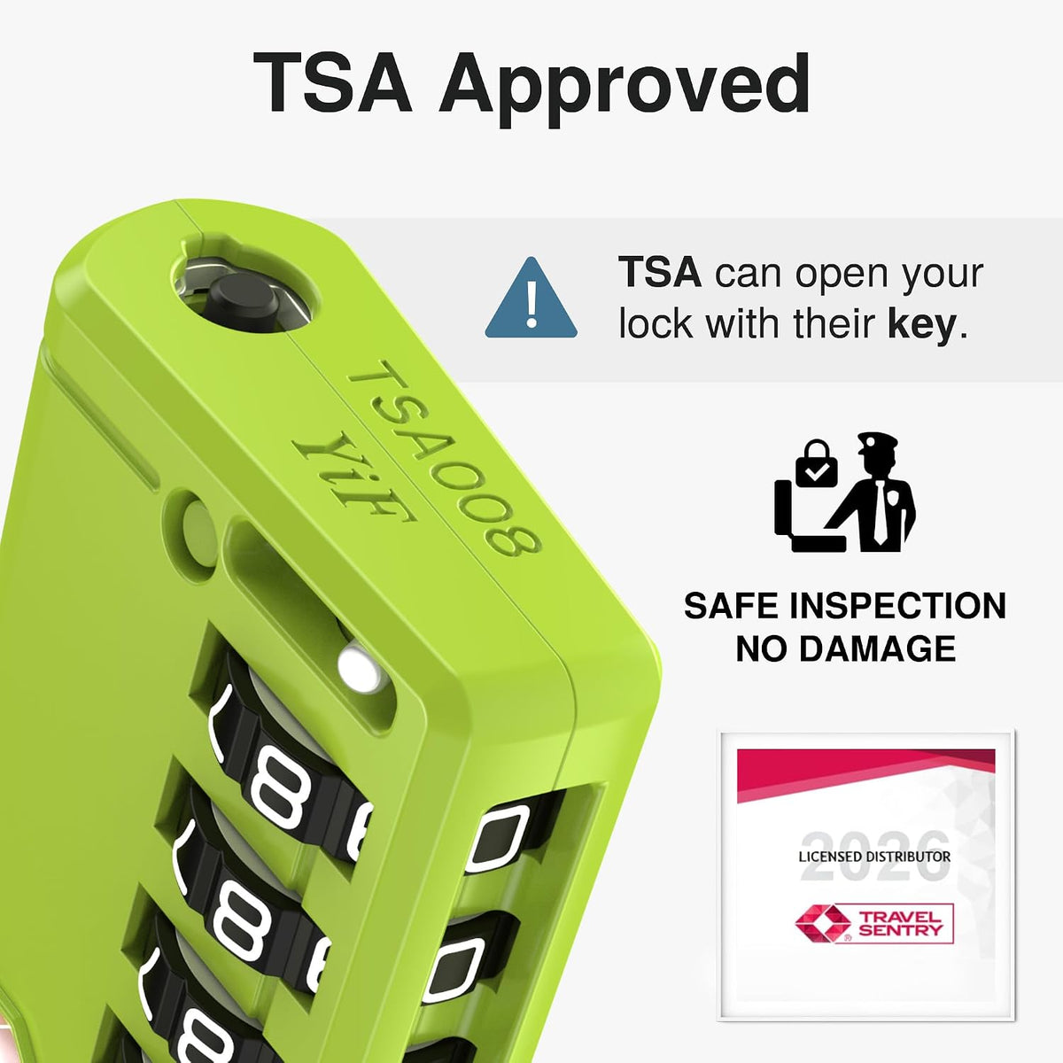 TSA Approved Luggage Travel Locks with Open Alert Indicator, 4 Digit Combination Resettable Code Zinc Alloy Lock for Suitcase, Backpack, Bag, Toolbox, Locker (2 Pack, Green)