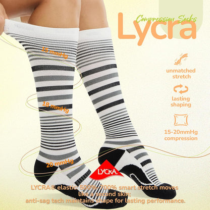 Merino Wool Compression Socks for Women Men 15-20 mmHg for flying