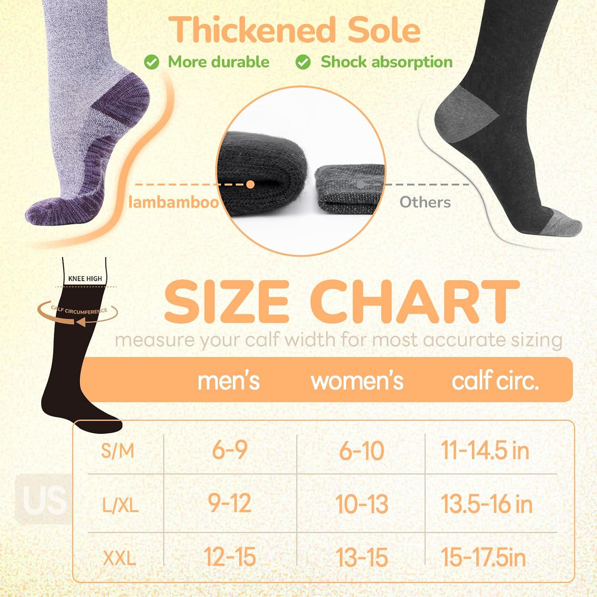 Merino Wool Compression Socks for Women Men 15-20 mmHg for flying
