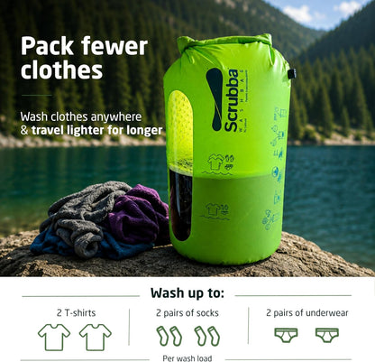 Wash Bag Patented Washboard-in-a-Bag™ 5 oz Travel Clothes Washer