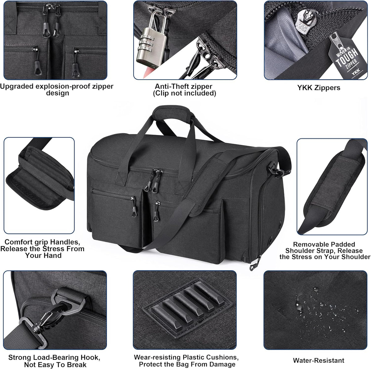 Convertible Duffle Bags for Travel Carry On Suit Duffle Bags with Shoulder Strap 2 in 1 Hanging Garment Duffle Bag for Men Women