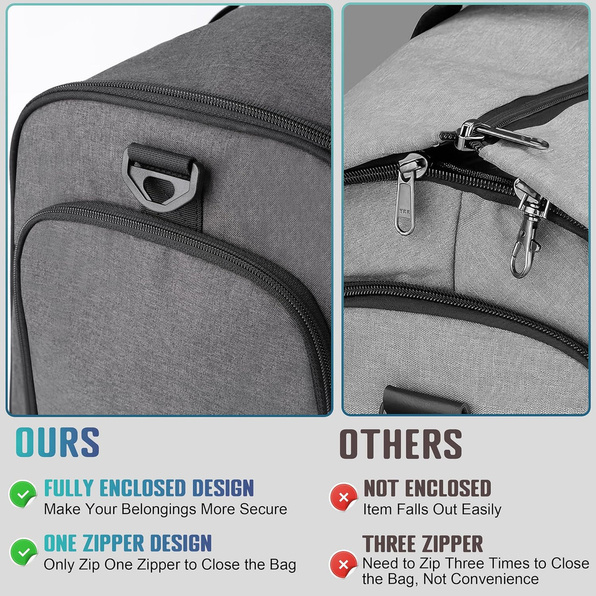 Convertible Duffle Bags for Travel Carry On Suit Duffle Bags with Shoulder Strap 2 in 1 Hanging Garment Duffle Bag for Men Women