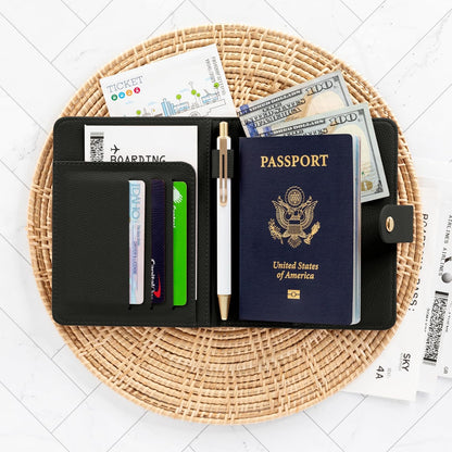 Beautiful Passport Holder for Travel - Cute Cover with Pen Holder for Women
