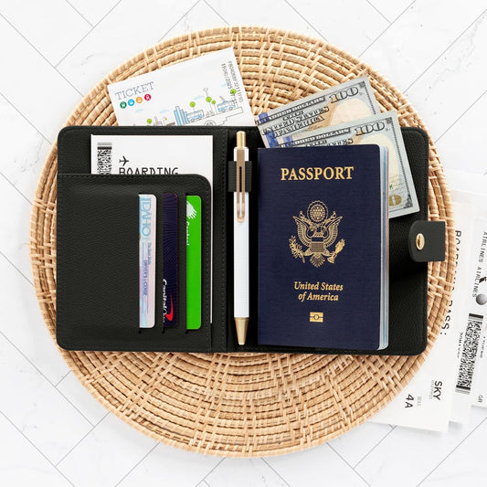 Beautiful Passport Holder for Travel - Cute Cover with Pen Holder for Women