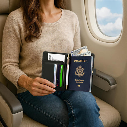 Beautiful Passport Holder for Travel - Cute Cover with Pen Holder for Women