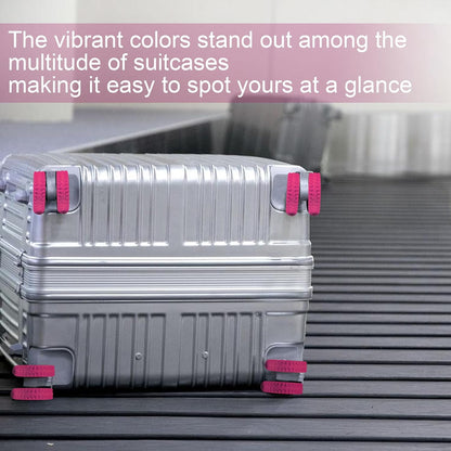 8 Pack Luggage Wheel Covers for 8-Spinner Suitcase, Rose Red