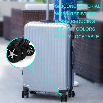 8 Pack Luggage Wheel Covers for 8-Spinner Suitcase, Rose Red