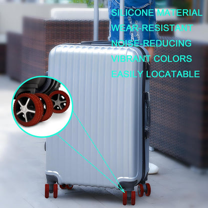 8 Pack Luggage Wheel Covers for 8-Spinner Suitcase, Rose Red