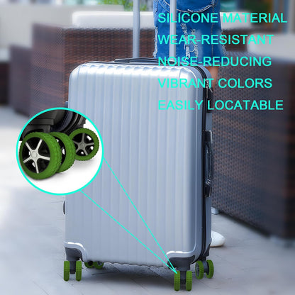 8 Pack Luggage Wheel Covers for 8-Spinner Suitcase, Rose Red
