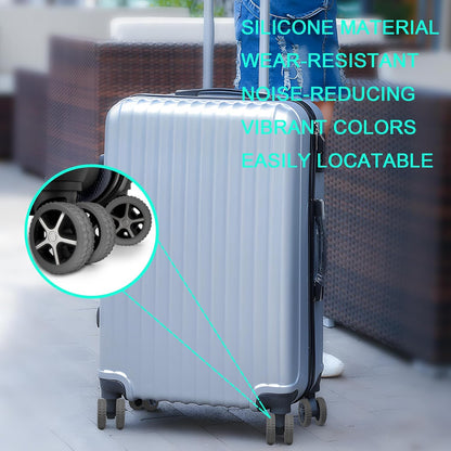 8 Pack Luggage Wheel Covers for 8-Spinner Suitcase, Rose Red