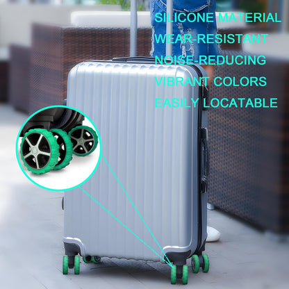 8 Pack Luggage Wheel Covers for 8-Spinner Suitcase, Rose Red