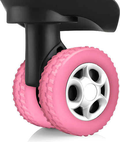 8 Pack Luggage Wheel Covers for 8-Spinner Suitcase, Rose Red