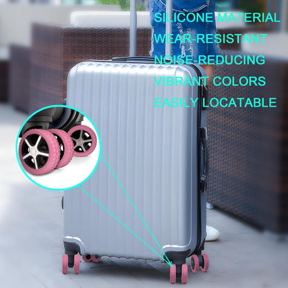 8 Pack Luggage Wheel Covers for 8-Spinner Suitcase, Rose Red