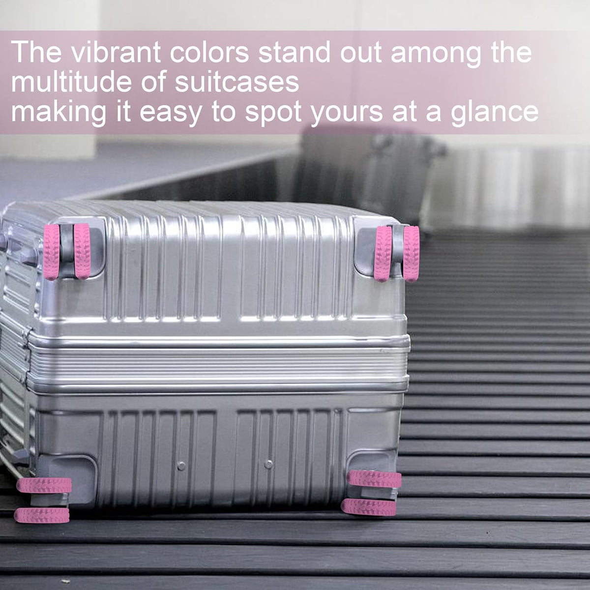 8 Pack Luggage Wheel Covers for 8-Spinner Suitcase, Rose Red