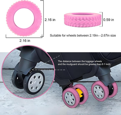 8 Pack Luggage Wheel Covers for 8-Spinner Suitcase, Rose Red