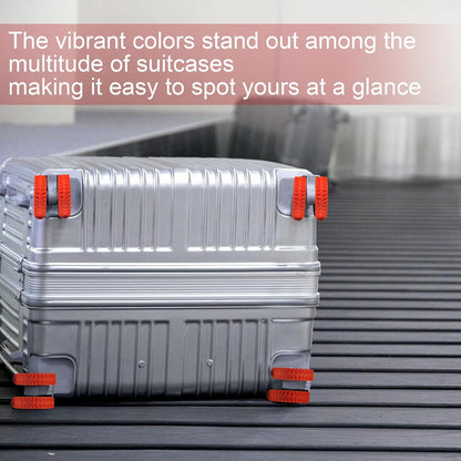 8 Pack Luggage Wheel Covers for 8-Spinner Suitcase, Rose Red