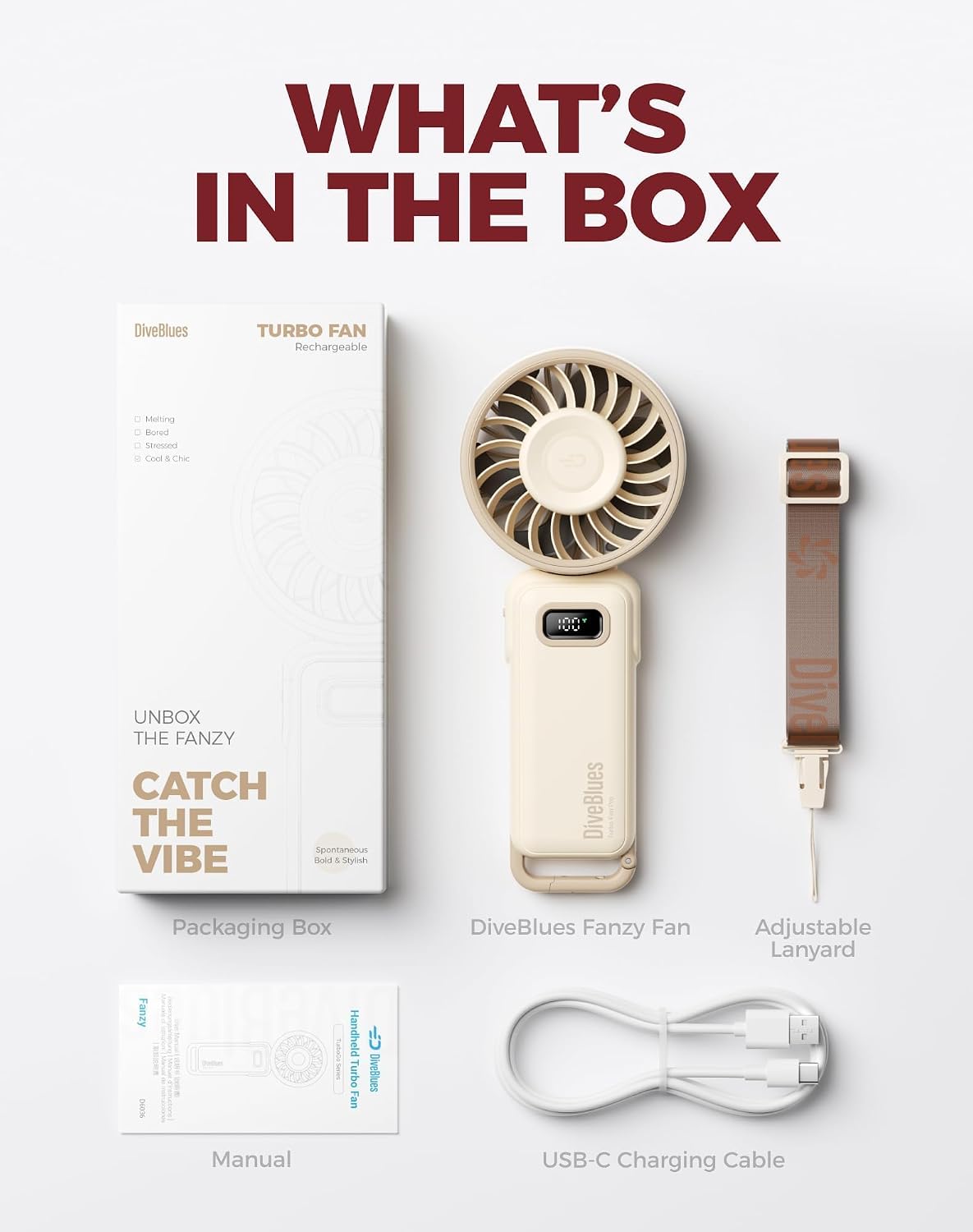 Portable Handheld Fan D6036 Cream