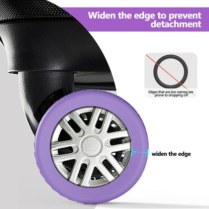 Luggage Wheel Covers 8 Pack Upgraded,Silicone Luggage Wheel Protector Covers for most 8 Spinner Wheel Suitcases or Office Chair Caster,Durable,Mute and Shock Absorption (Purple)