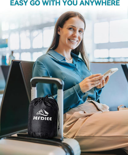 Inflatable Travel Pillow, Airplane Neck Pillow Comfortably Supports Head and Chin for Airplanes, Trains, Cars Office Napping on The Tray Table (Grey)