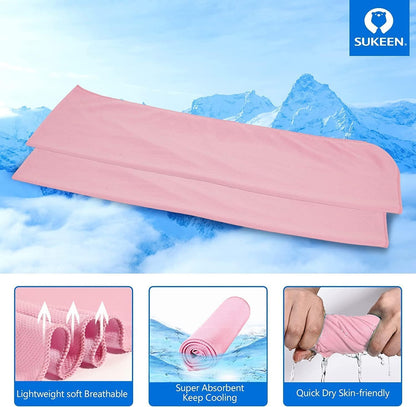 4 Pack Cooling Towels (40"x12") for Neck and Face, Cooling Neck Wraps, Breathable Cooling Towel for Hot Weather, Sweat Towels for Yoga, Sports, Golf, Gym, Camping, Running, Fitness, Workout