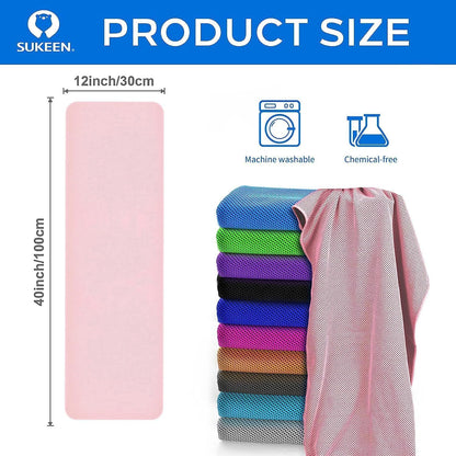 4 Pack Cooling Towels (40"x12") for Neck and Face, Cooling Neck Wraps, Breathable Cooling Towel for Hot Weather, Sweat Towels for Yoga, Sports, Golf, Gym, Camping, Running, Fitness, Workout