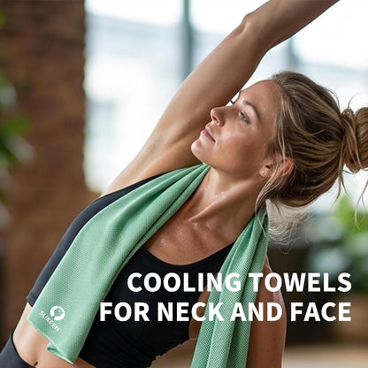 4 Pack Cooling Towels (40"x12") for Neck and Face, Cooling Neck Wraps, Breathable Cooling Towel for Hot Weather, Sweat Towels for Yoga, Sports, Golf, Gym, Camping, Running, Fitness, Workout