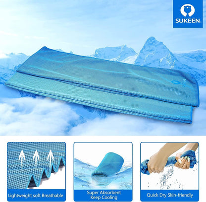 4 Pack Cooling Towels (40"x12") for Neck and Face, Cooling Neck Wraps, Breathable Cooling Towel for Hot Weather, Sweat Towels for Yoga, Sports, Golf, Gym, Camping, Running, Fitness, Workout